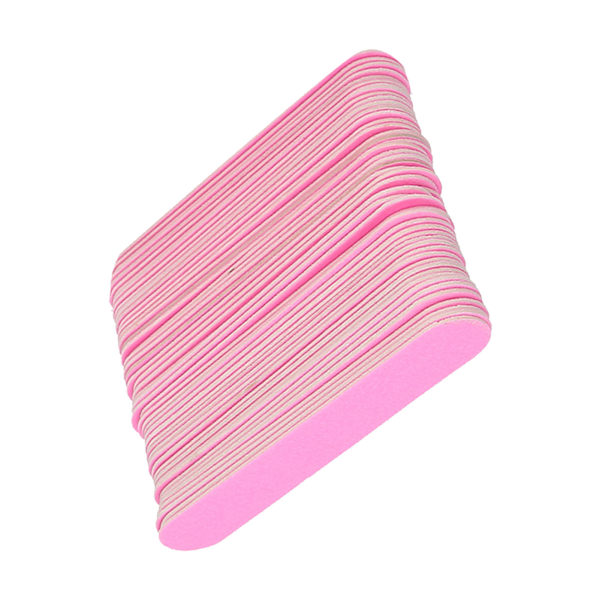 100 st Nagel Fil Dubbelsidig Buffer Sandpapper Polering Strip Manikyr Verktyg Rosa