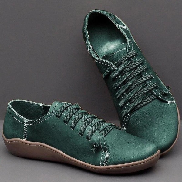 Sneakers för kvinnor Platta skor Green 40