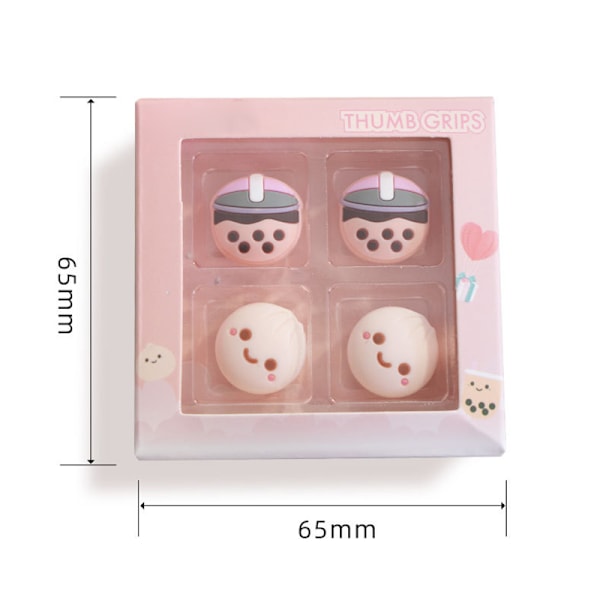 Joystick-skydd Bekväm Touch Söt Cartoon Silikon Spel Tumgrepp Skydd för Switch OLED Mjölkte Bun