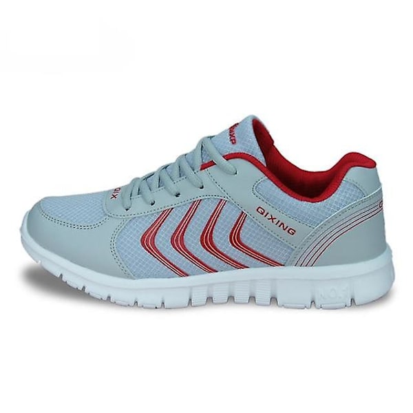 Herr Sneakers, Andningsbara Skor med Snörning Gray Red C 11