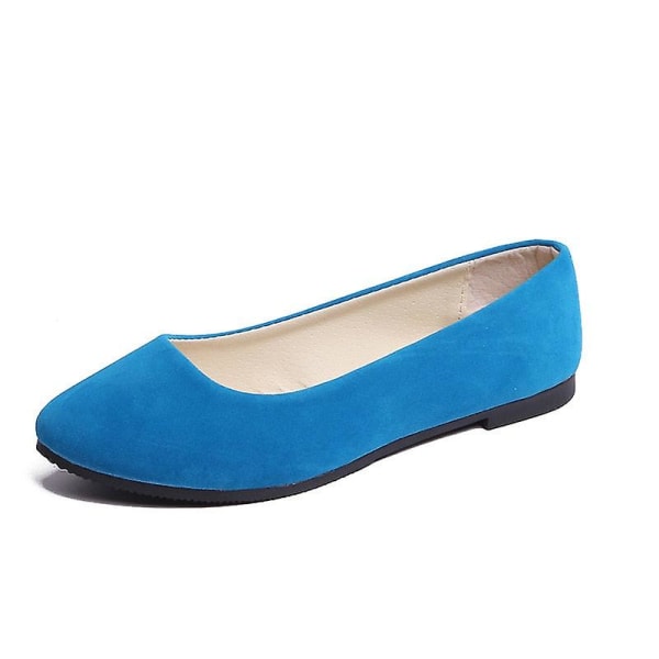 Damer Slip-on Faux Mocka Flats Skor Dark Blue 12