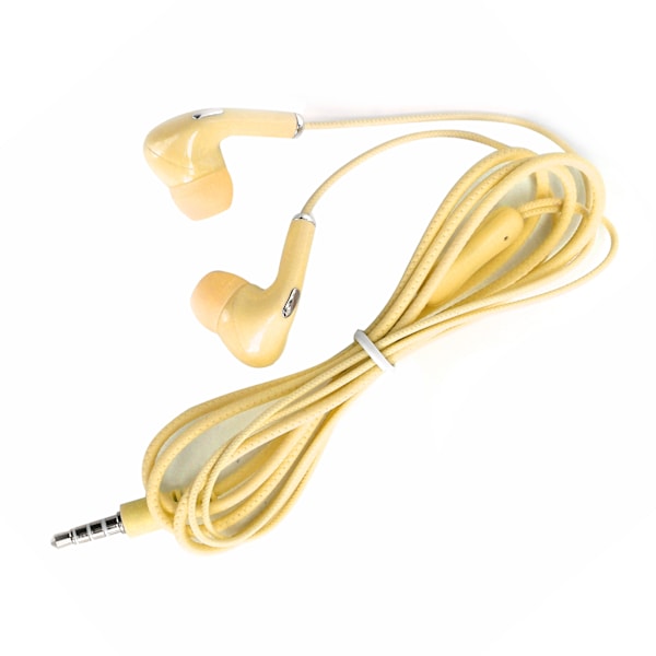 Trådbundna Sport Hörlurar 3.5mm Universal HiFi Musik Bas Hörlurar med Mikrofon Gul