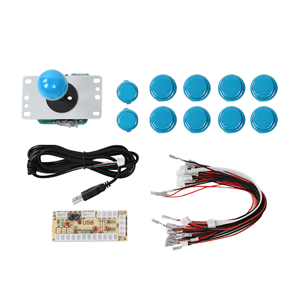 CY-822A DIY Arkadspelknapp och Joystick Enkelt Rocker Set för Raspberry Pi PC Spelmaskin Blå