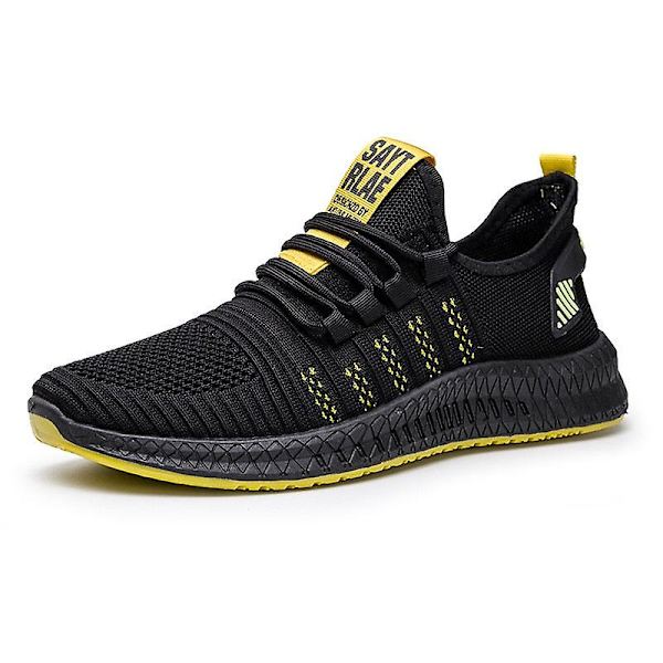 Mesh Casual Lac-up Lättvikt Bekväma Walking Sneakers som andas Yellow 8