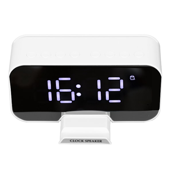 D?88 Multifunktionell Bluetooth Klockradio Portabel Dubbel Väckarklocka Funktion Högtalare för Sovrum Kontor Vit