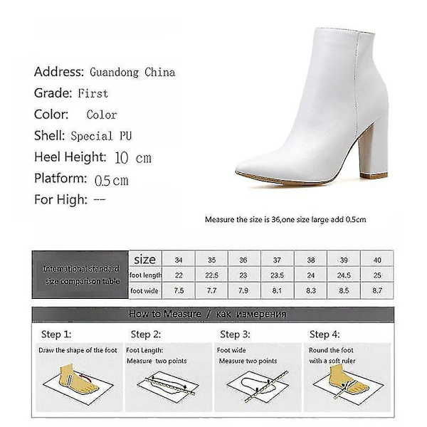 Höst Kvinnor Mid Calf Point Toe Boots Höga klackar 36