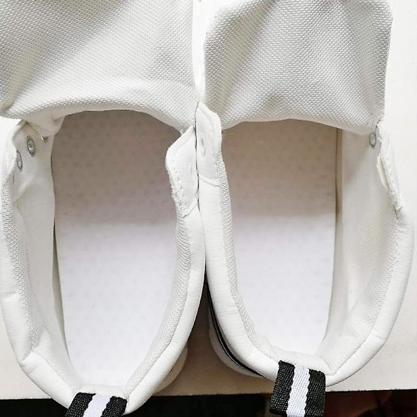 Vinterplysch för män, högtoppade sneakers i läder White fabric CN42(insole26cm