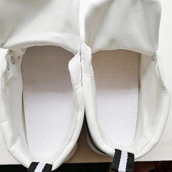 Vinterplysch för män, högtoppade sneakers i läder White plush CN39(insole24.5cm