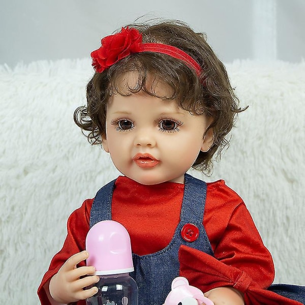 22 tum 55 cm silikon Body Fidget Toys Reborn Baby Dolls Naturtrogna Newborn Baby Doll Barn för barnens dag Presentleksak