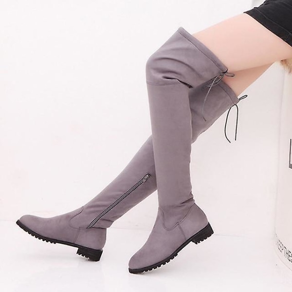 Lårhöga Kvinnor Western Over The Knee Boots Set-2 299k-gray 5