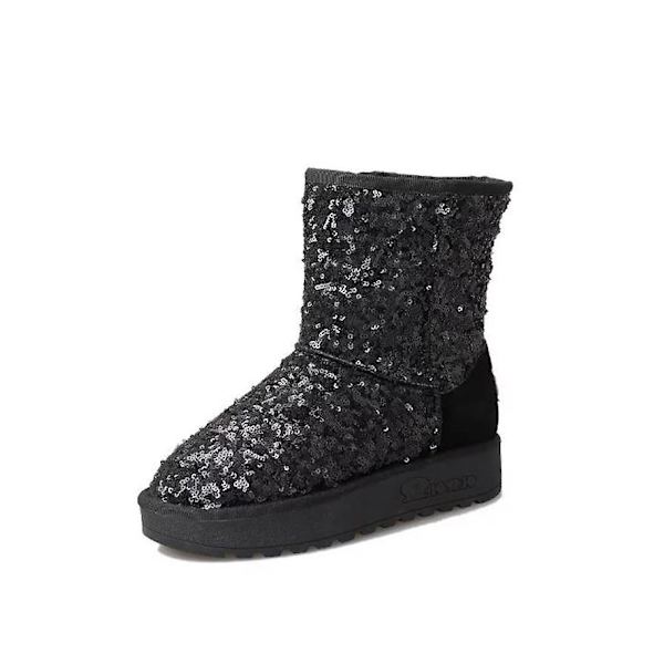 Vintervarma, paljetter Mode rund tå bekväma snöstövlar 8 / Ankle color F16