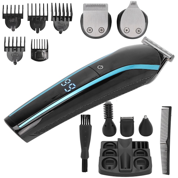 6 i 1 Elektrisk Skäggtrimmer Kit Ergonomisk Hårklippare Tvättbar Näsa