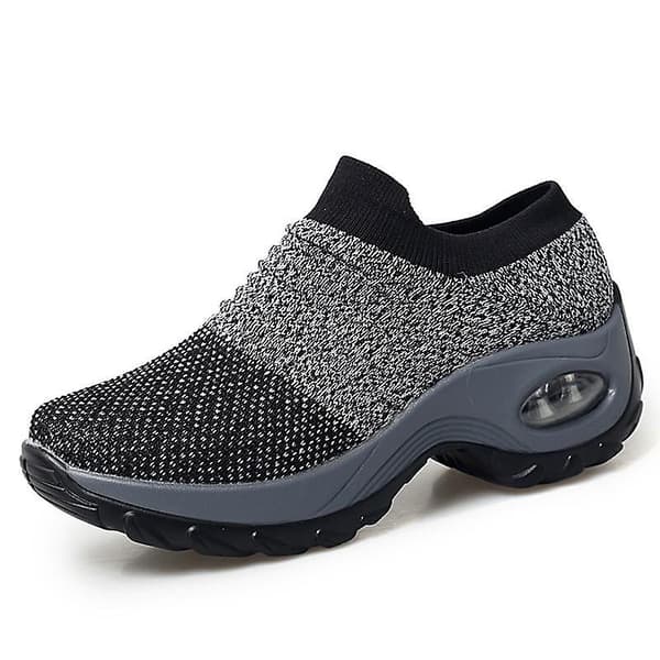 Casual- Chunky Knitted Platform, Walking Sneakers Set-c black 37