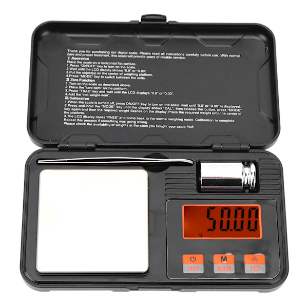Bärbar Mini Högprecisions Elektronisk Fickvåg för Smyckesvägning 200g/0.01g