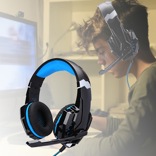 Headset med Luminous Wired Datorspelshörlurar för PS4 Svart Blå