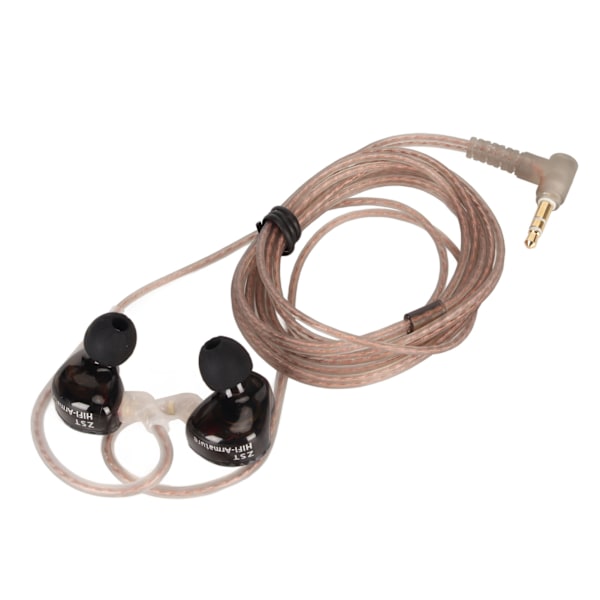 KZ ZST Monitor Hörlurar 3.5mm Höger Vinkelkontakt Brusreducerande 1BA 1DD HiFi Trådbundna Monitor Hörlurar för Android för Ipod Kolfiber Standard