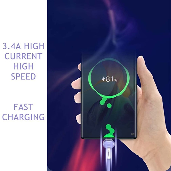 Multiladdningskabel Silikonnyckelring 3 i 1 Laddningskabel Kompatibel för Micro USB/Typ C