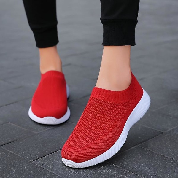 Sneakers i mesh -plattform som andas ( set 2) red 41