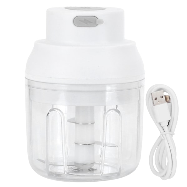 Mini Grönsakshackare 250ml Elektrisk Vitlökspress Kross Rivare Kökstillbehör Vit