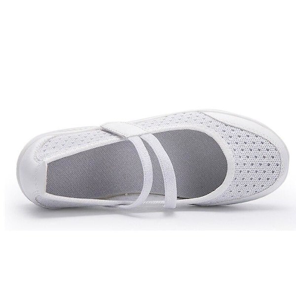 Sommar Damskor Platt Plattform Bekväma Skor White 7