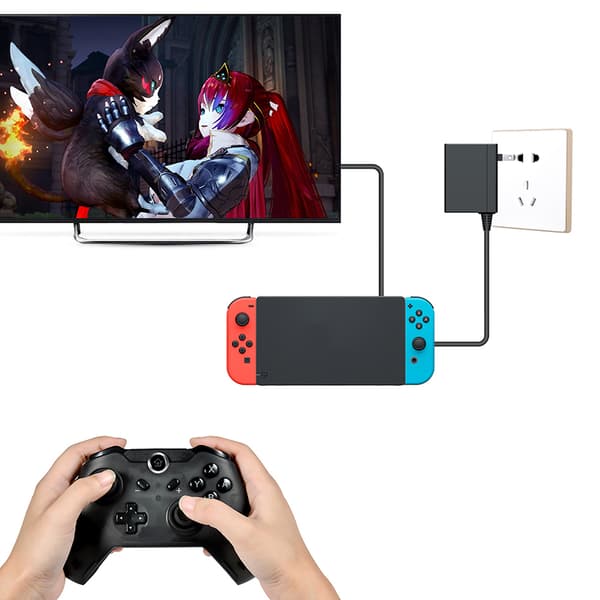 Switch PRO-kontroll Bluetooth radio 2,2 m ◎ Kompatibel med Nintendo Switch Vibrationsfunktion Hig