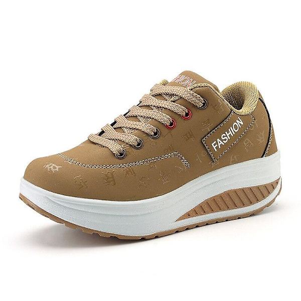 Platform Sneakers för kvinnor Cat Design Yellow 39