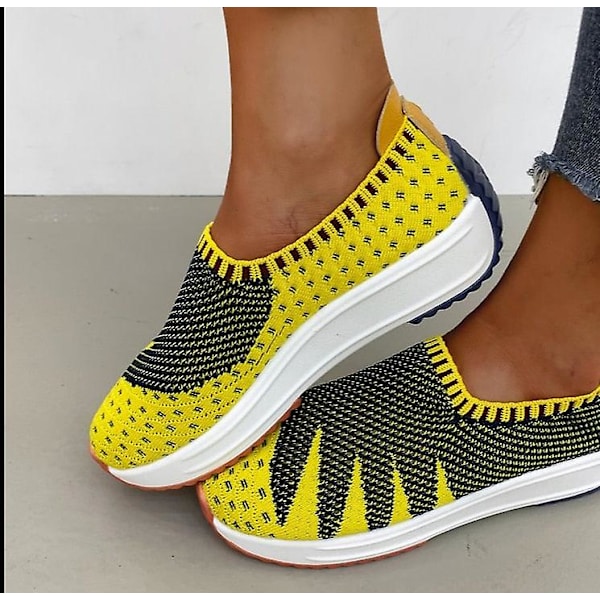 Mode Dam Flats Slip-on Mesh Light Sneakers White 41