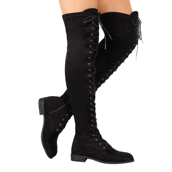 Lårhöga Kvinnor Western Over The Knee Boots Set-2 299k-black 10