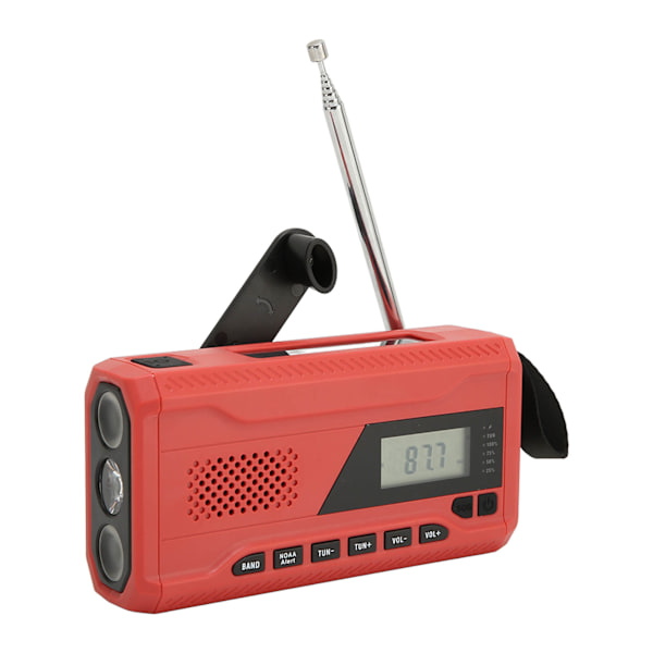 Nödradio HD LCD Handvev Bärbar AM FM WB NOAA Radio med SOS-Larm Ficklampa 4500mAh Batteri för Utomhus