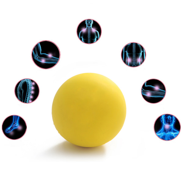 Massageboll Yoga Fascia Gummi Rund Fotmassager för Muskelavslappning Alla Åldrar Gul