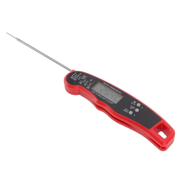 Kötttermometer Multi Nål Multi Funktion Vattentät Direktavläsning Mat Kötttermometer för Kök Utomhus Grillning BBQ Röd