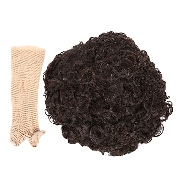 Kort Lockigt Vågigt Peruk Dam Syntetiskt Hår Brun för Fest Cosplay