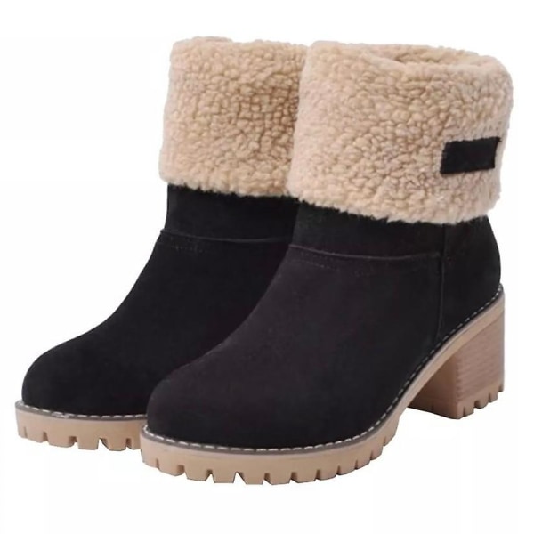 Varm och bekväm Casual Snow Vinter Rund Toe Boots khaki 40