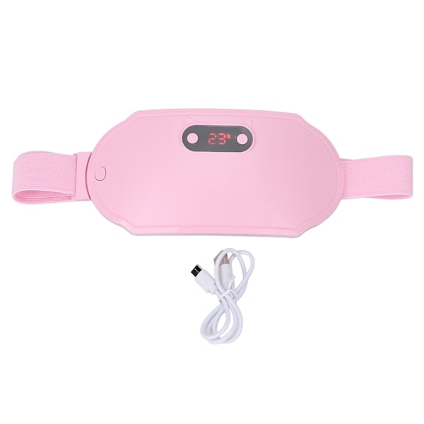 Kvinnor Mens Värmebälte Snabb Varm Kompress 6 Växlar Vibration Elektrisk Midjemassage Rosa
