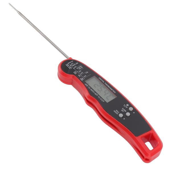 Kötttermometer Multi Nål Multi Funktion Vattentät Direktavläsning Mat Kötttermometer för Kök Utomhus Grillning BBQ Röd
