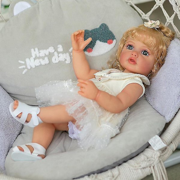 55 cm helkroppsmjuk silikon Vinyl Reborn Toddler Girl Docka Betty 3d målad hud med Genesis Paint Julklapp till flicka