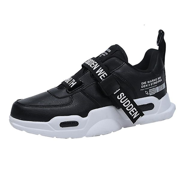 Pu Leather Spänne Chunky Sneakers Black 11