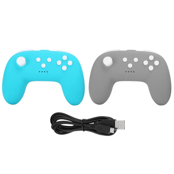Trådlös Bluetooth-spelkontroll för Switch Pro Mini Grip Handtag för NS Lite Dubbel Vibration (Mörkgrå Grön)