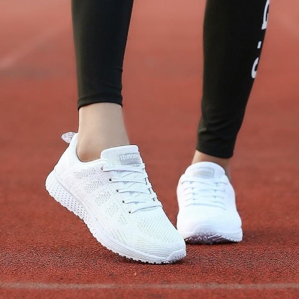 Andningssneakers för damer, löparskor White 41