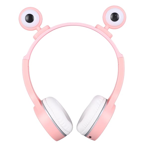 Barn Bluetooth-headset Laddbart Lätt Söt Trådlöst Barnhörlurar med Ljus för Studenter Rosa