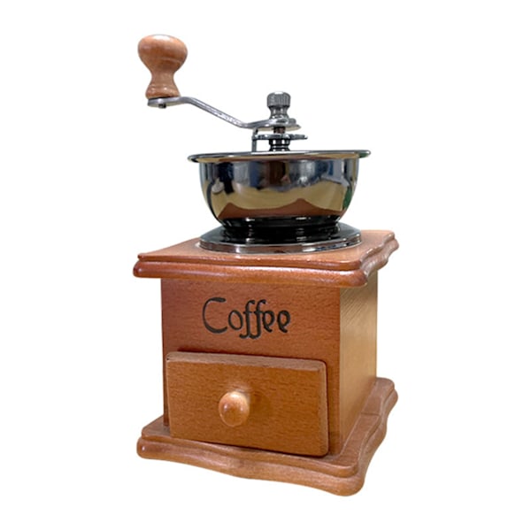 Manuell Kaffekvarn Italiensk Retro Portabel Rostfritt Stål Brun Handvev Kaffekvarn för Hemmet