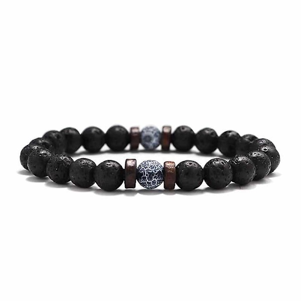 Lava träpärlor handled kedja sten armband H