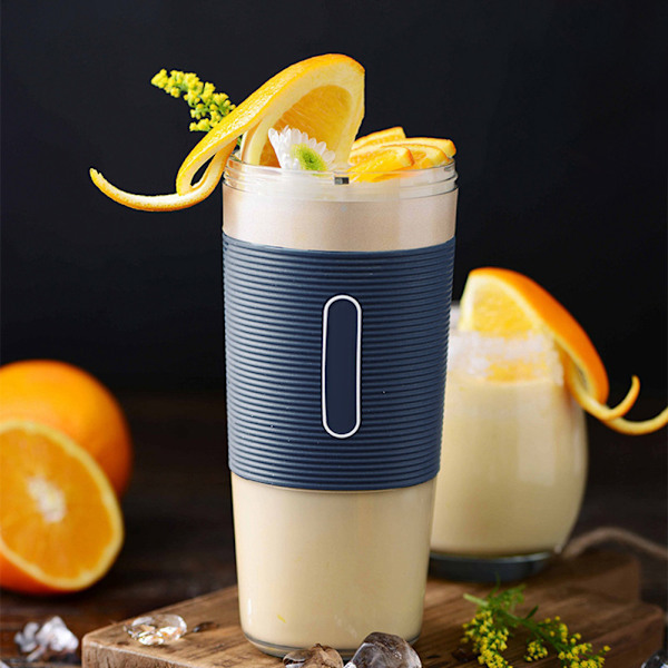 Bärbar Mini Juicer Hushålls Fruktjuice Kopp Elektrisk Juicer Kopp USB-Laddning (Blå)