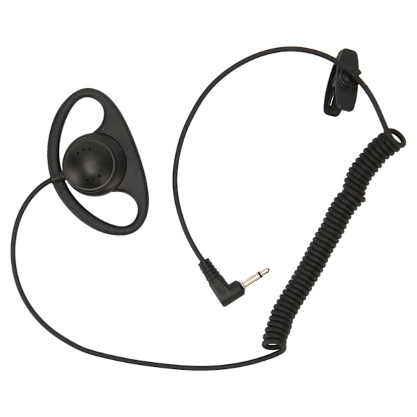 D-formad Enkelsidig Hörlur 3.5mm D-formad Öronkrok Hörlurar med Spiraldesign för Mobiltelefoner MP3 MP4