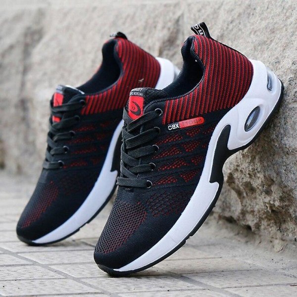 Herr Sneakers, Luftdämpning, Mesh Vandringsskor för Utomhusbruk Red 7