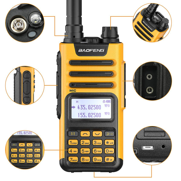 Uv-13 Pro Walkie Talkie Dual Band Transceiver Gul