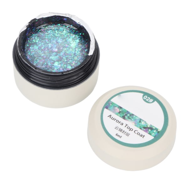 Nagellack Topplack Glitter Glans Långvarig Manikyr Finish Gel för Salong Hemanvändning #02