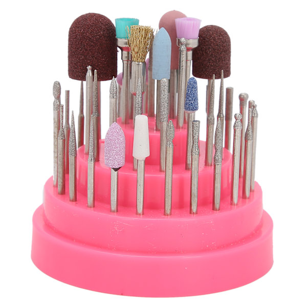 45st Nagelborr Set Hemmasalong Polering Slip Huvud Manikyr Verktyg (Rosa)
