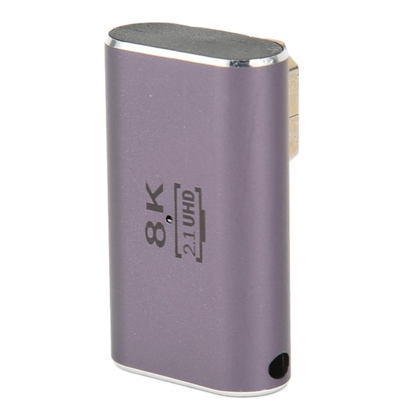 HD Multimedia Interface Hane till Hona Adapter Rät Vinkel 2.1 8K 60Hz UHD Videokonverter Adapter med Indikatorlampa