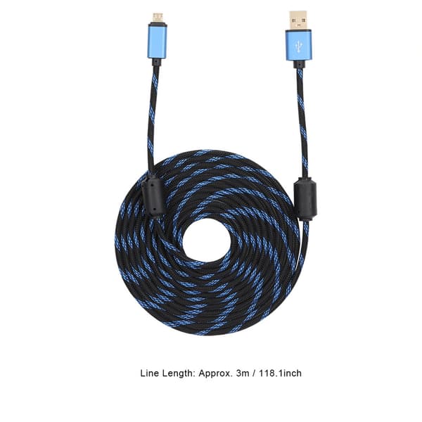 Robust 3m USB-laddningskabel för PS4/Xbox ONE-kontroll Fast laddningstillbehör
